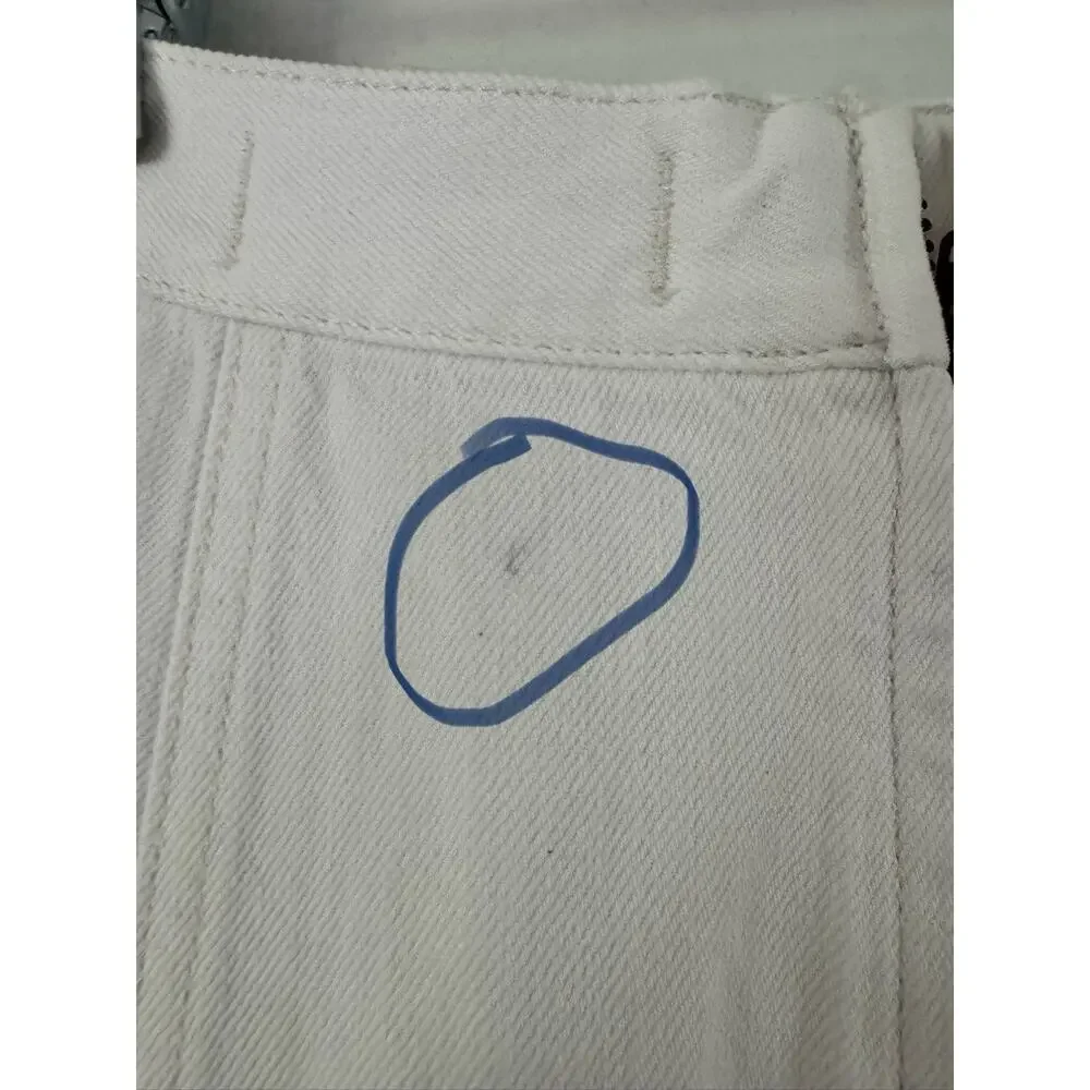 NWD Madewell Fluted Denim Midi Skirt Tile White Womens Size 23 - Picture 10 of 13